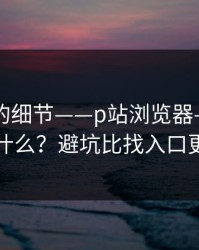 被忽略的细节——p站浏览器——搬运工是什么？避坑比找入口更重要