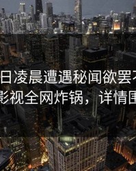 大V在今日凌晨遭遇秘闻欲罢不能，香蕉影视全网炸锅，详情围观