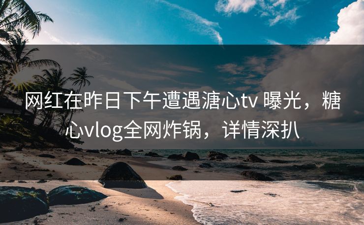 网红在昨日下午遭遇溏心tv 曝光，糖心vlog全网炸锅，详情深扒